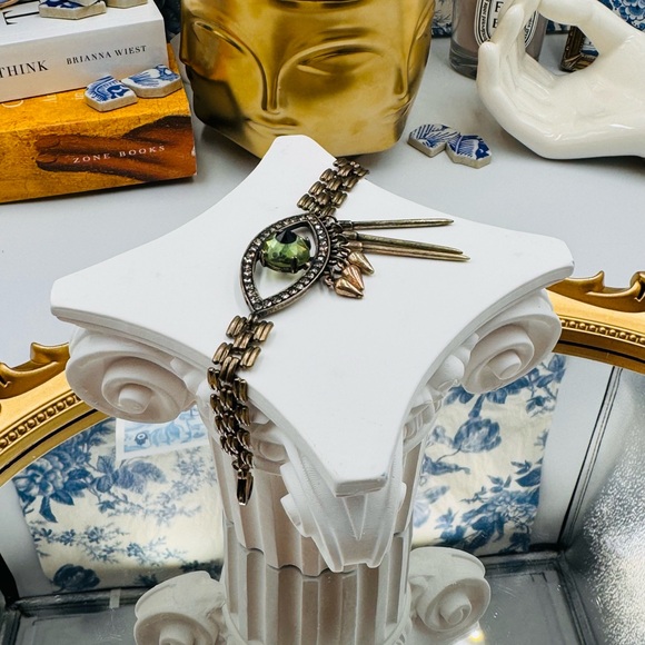 🆕 LULU FROST 🧿 NWOT Evil Eye Mint and Black Glass Lookout Charm Bracelet - Picture 6 of 14